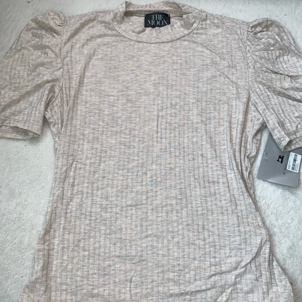 Ribbed Puff Sleeve Bodysuit